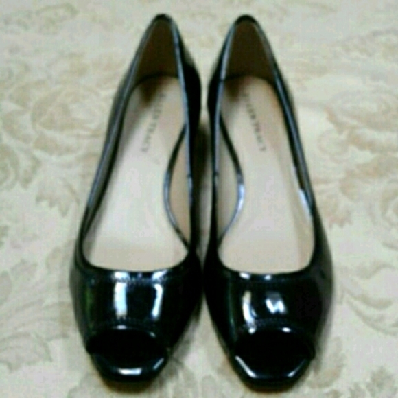 Ellen Tracy Black Patent Toeless Leather Dress… - Picture 1 of 9